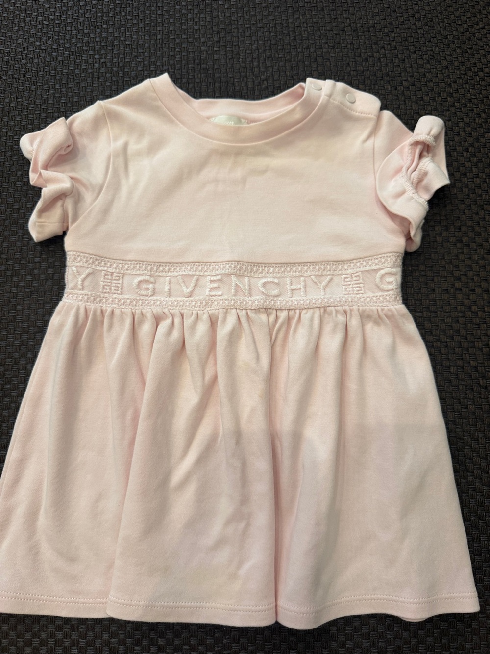 Givenchy Pale Pink Logo-Band Baby Dress